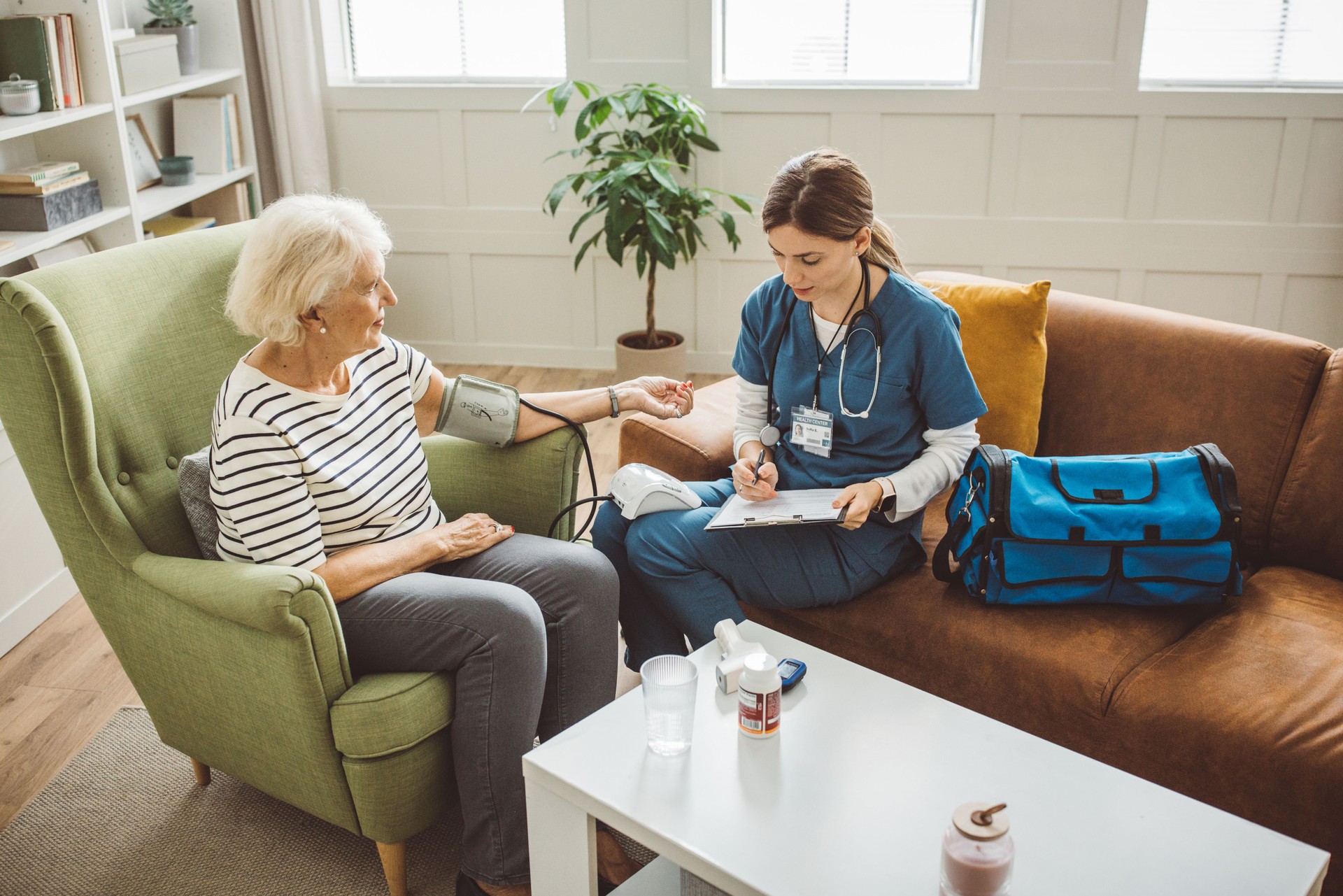 Nurse in home visit